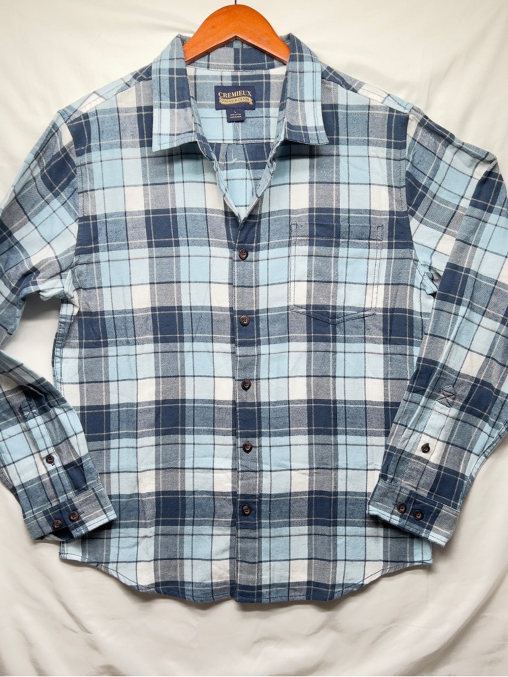 Daniel Cremieux Plaid Button-Down in Light Blue, Navy & White